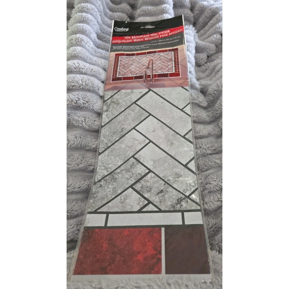 Cooking Concepts Foil Backsplash Wall Sticker Decal Brick Geometric NIP!